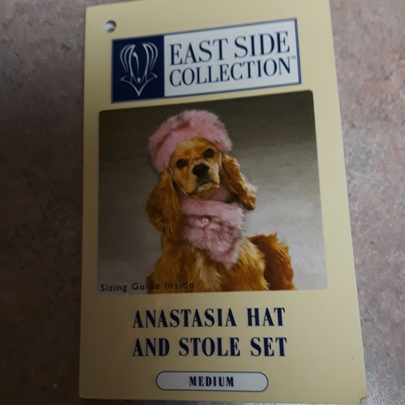 Dog Pink hat and stole set - Picture 1 of 5